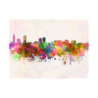 Baton Rouge skyline in watercolor background T-Shirt