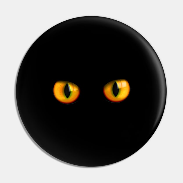 Halloween Glowing Eyes Cat Pin by alpmedia