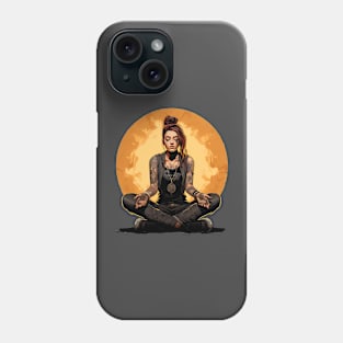 Calm as Hell - Meditating Punk Woman Phone Case