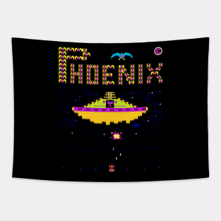 Mod.2 Arcade Phoenix Space Invader Video Game Tapestry