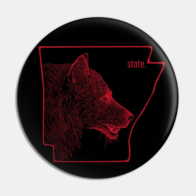 Red Wolf State Pin by rt-shirts