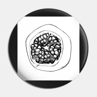 Black and white pomegranate Pin