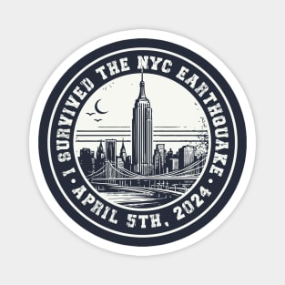 I Survived The Nyc Earthquake /// Vintage New York Design Magnet