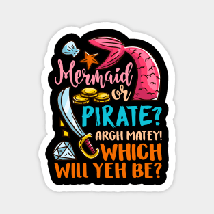 Pink or Blue - Mermaid or Pirate - Gender Reveal Party Magnet