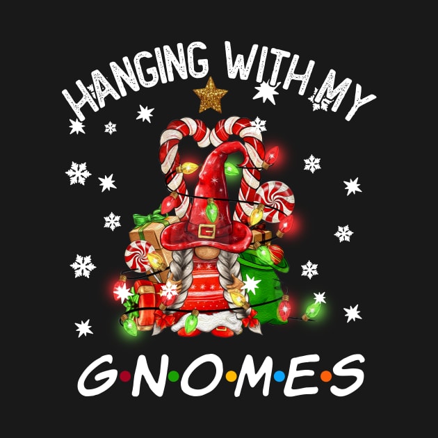 Funny Christmas Gnome Hanging With My Gnomies Family Pajamas by JennyArtist