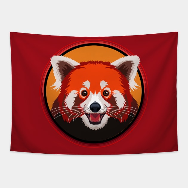 Red Panda Circle Tapestry by Peppermint Narwhal