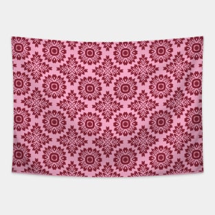 Flower ornament baroque 21102020 light red Tapestry