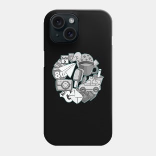 Cute Travel Grey Doodle Phone Case