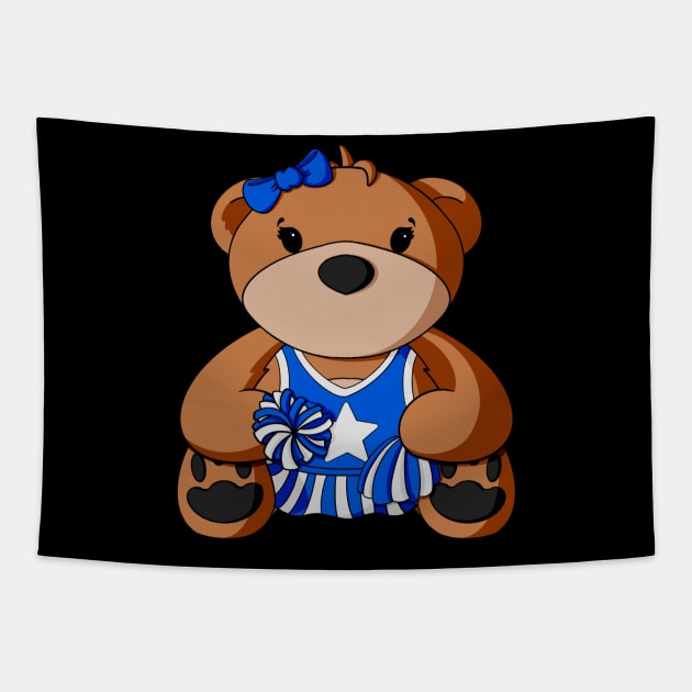 Cheerleader Teddy Bear Tapestry by Alisha Ober Designs