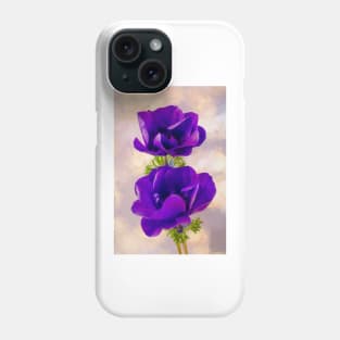 Textured Blue Anemone Phone Case