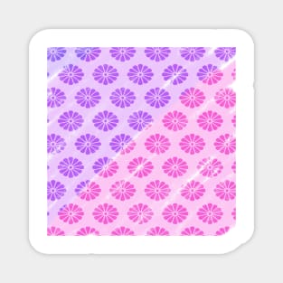 Pink purple watercolor floral pattern Magnet