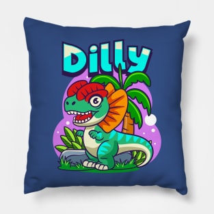 Cute Dilophosaurus Dino Cartoon Pillow