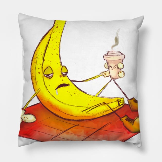 Banana with coffee Pillow by D_S_998