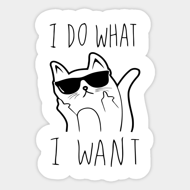 Cat I Do What I Want Cat Sticker Teepublic
