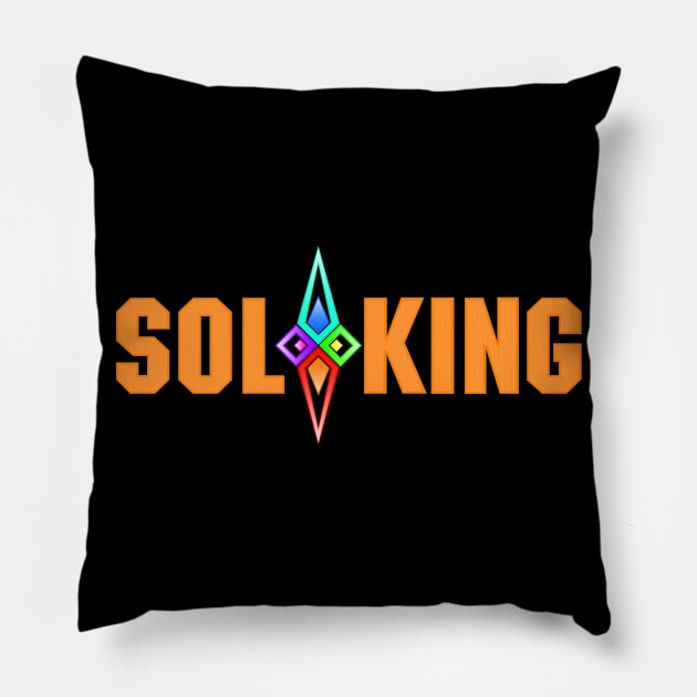 SOL KING LOGO - ORANGE TEXT Pillow by XanderTheDragon