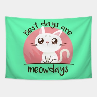 Meowdays Cute Funny Cat Design Tapestry