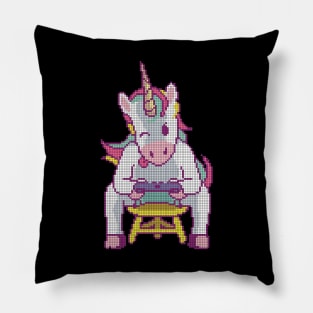 Pixel Gamer Unicorn - low-bit graphics - gift Pillow