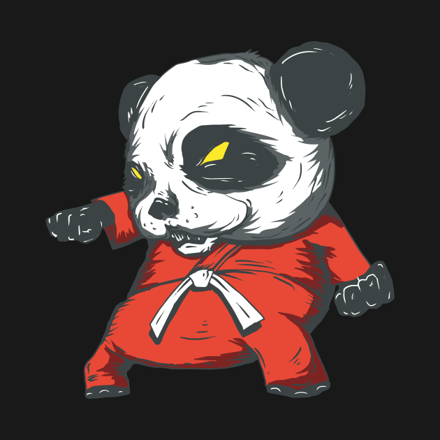 Karate Panda Retro Pandas Art by Evoke Collective