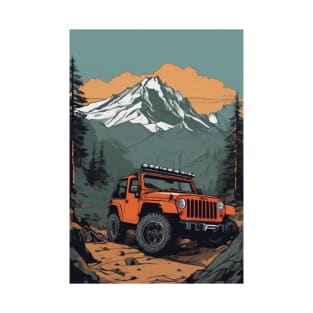 Jeep climbing a muddy mountain T-Shirt