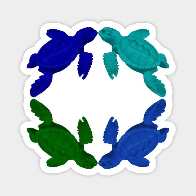 sea turtle design Magnet by Geomhectic