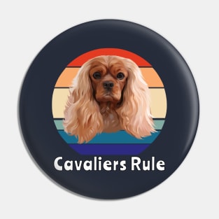 Retro Ruby Cavalier King Charles Spaniel Gifts Pin