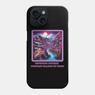 Japanese Fantasy Village Purple and Blue Tones Phone Case