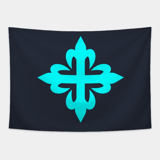 Florentine cross (aquamarine) Tapestry by PabloDeChenez