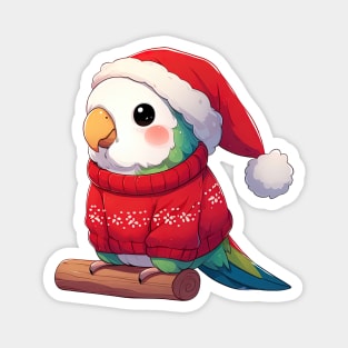 Green Christmas Parrot Magnet