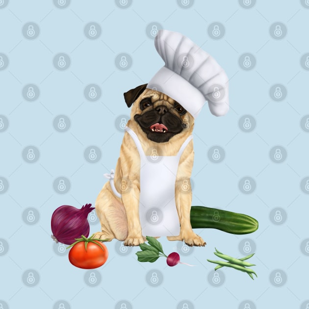 Chef pug by Mehu Art