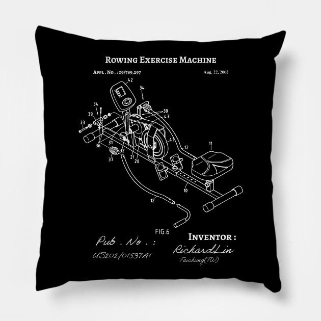 Rowing Exercise Machine / rowing athlete / rowing college / rowing gift idea / rowing lover present Pillow by Anodyle