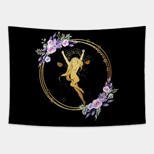 Libra Floral Look Tapestry