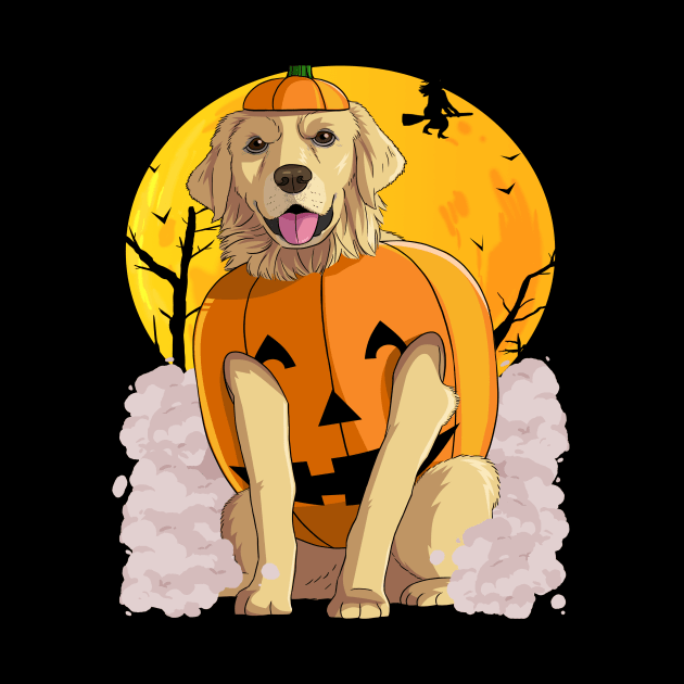 Golden Retriever Happy Halloween Pumpkin by Noseking