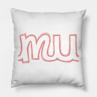 Mu Cursive Greek Letter Pillow