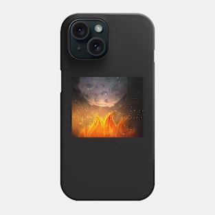 Let it fire to the moon - Fire sign - The Five Elements Abstract  Symbol Phone Case