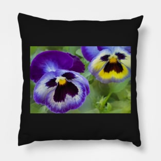 Blue Pansies Pillow