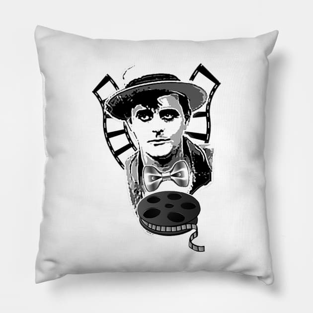 Silent film actor and movies Pillow by Marccelus