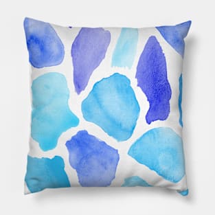 Whimsical blue watercolour giraffe print Pillow