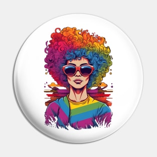 Colourful Woman design for Pride Month: celebrate diversity and acceptance. Pin