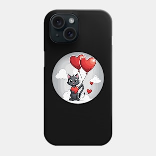 Cat Heart Balloon - Valentines Day Phone Case