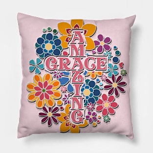 Amazing Grace Floral Art Pillow