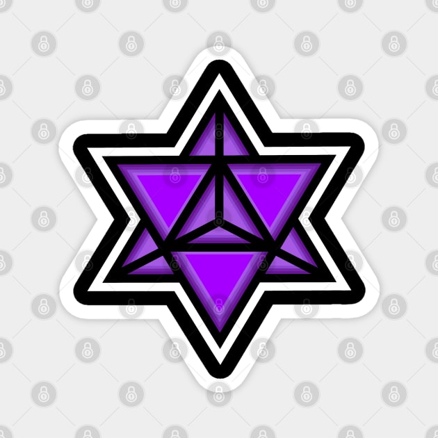 Merkaba Spiritual Symbol in Purple - Sacred Geometry Merkabah Shape - Merkaba Magnet by Bleeding Red Paint