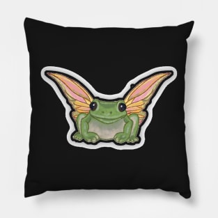 cute, pretty, fairy frog sticker Pillow