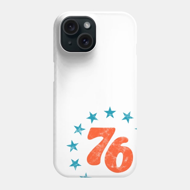 76 - Star Design (Worn Red + Blue on White) Phone Case by jepegdesign