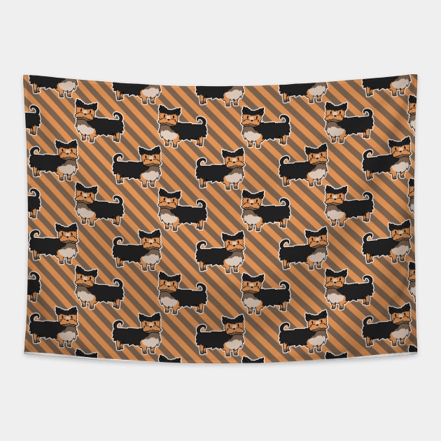 Yorkie Stripes Pattern Tapestry by saradaboru