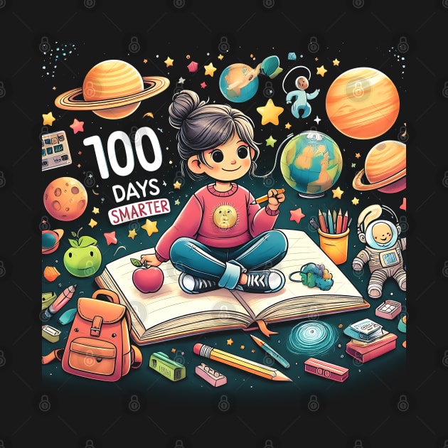 100 Days Smarter 100th Day Of School Astronaut Space by click2print