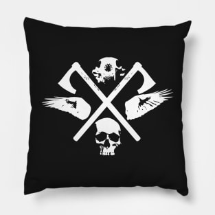 Berserker Emblem - Man - Wolf - Raven Pillow