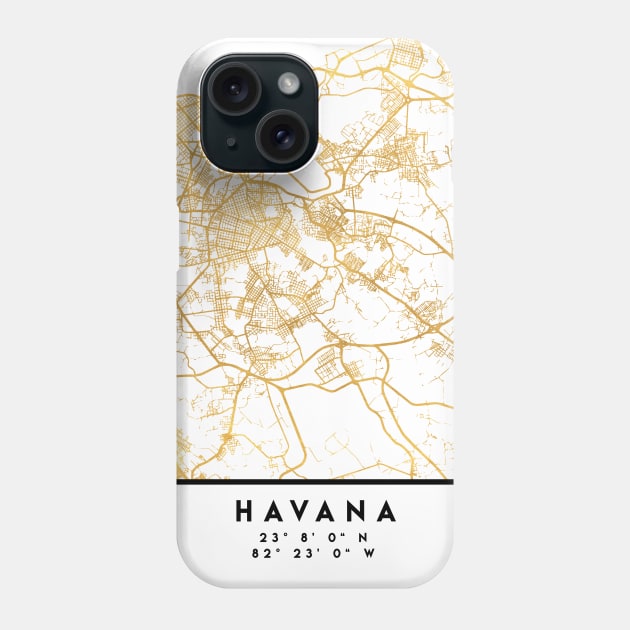 HAVANA CUBA CITY STREET MAP ART Phone Case by deificusArt