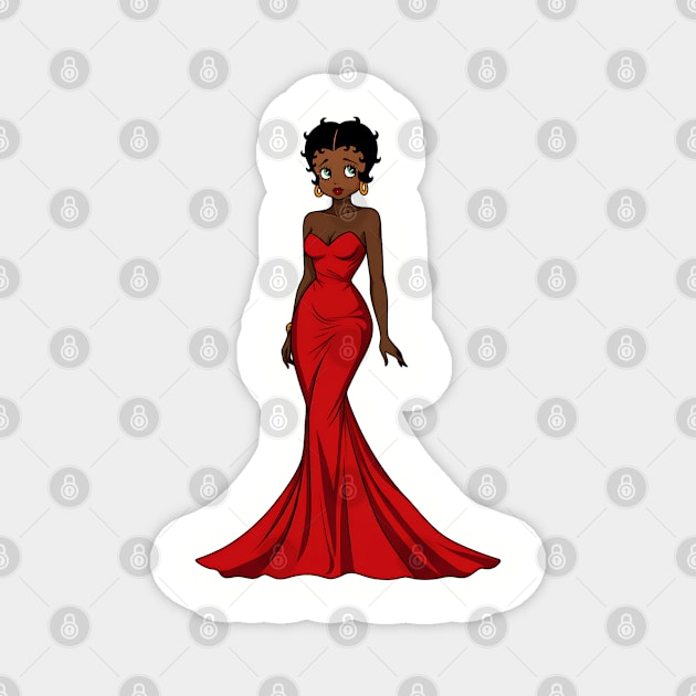 Black Betty Boop Evening Dress Magnet by UrbanLifeApparel