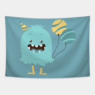 blue party celebraion monster Tapestry