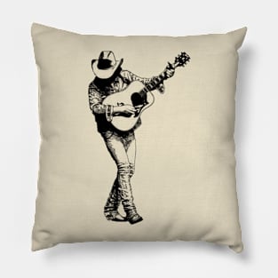 Dwight Yoakam Retro Illustration Pillow